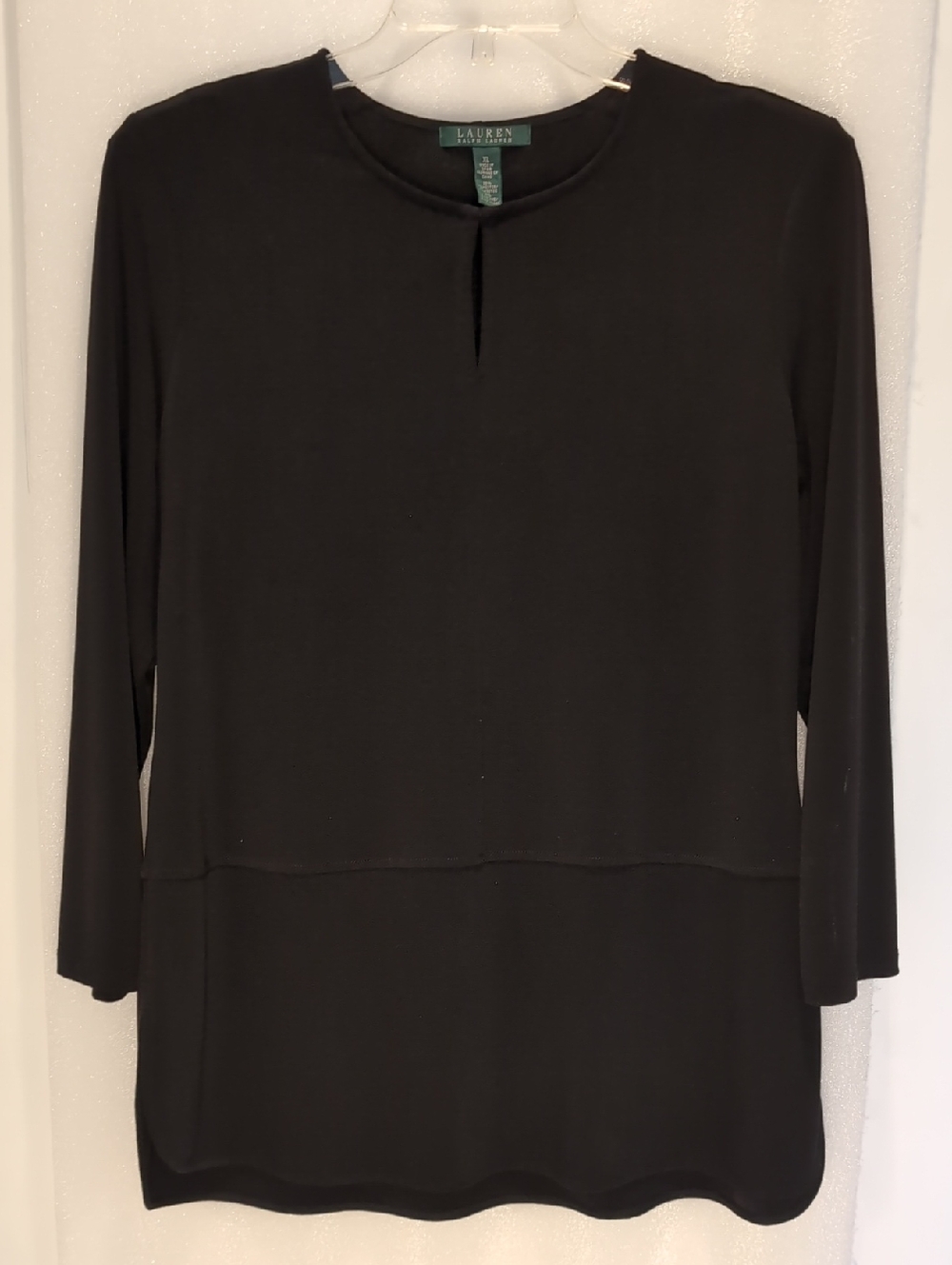 Ralph Lauren Black Keyhole Scoop Neckline Tunic / Blouse